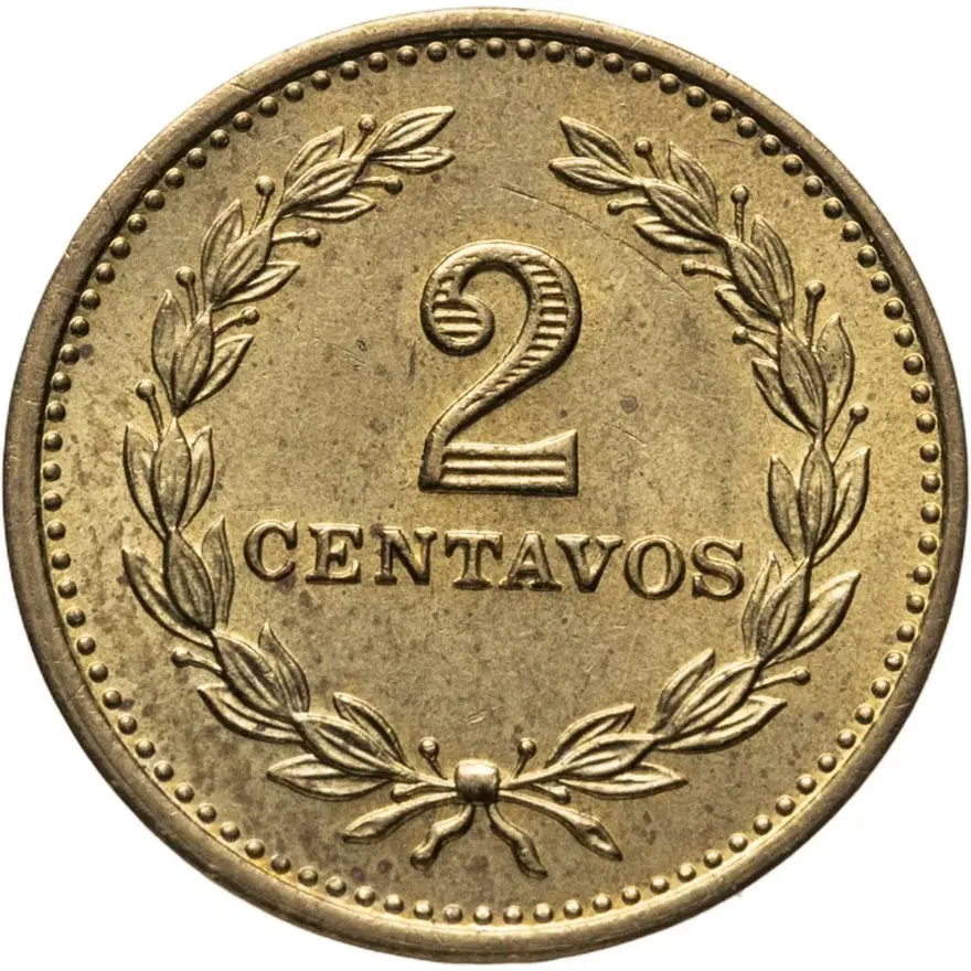Сальвадор 2 сентаво (centavos) 1974, реверс