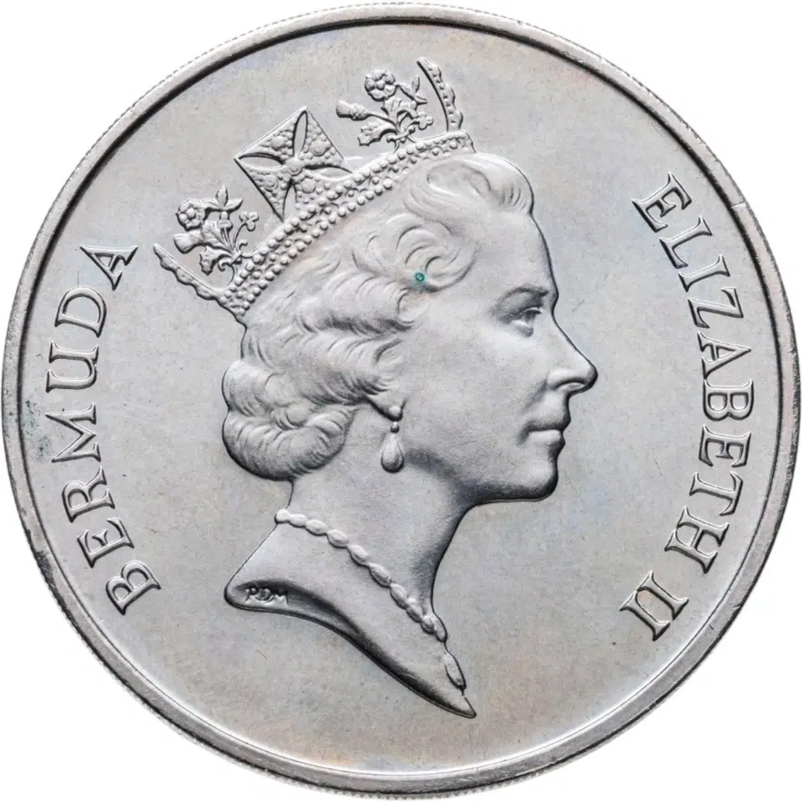 Бермуды 1 доллар (dollar) 1987  50 лет коммерческой авиации, реверс