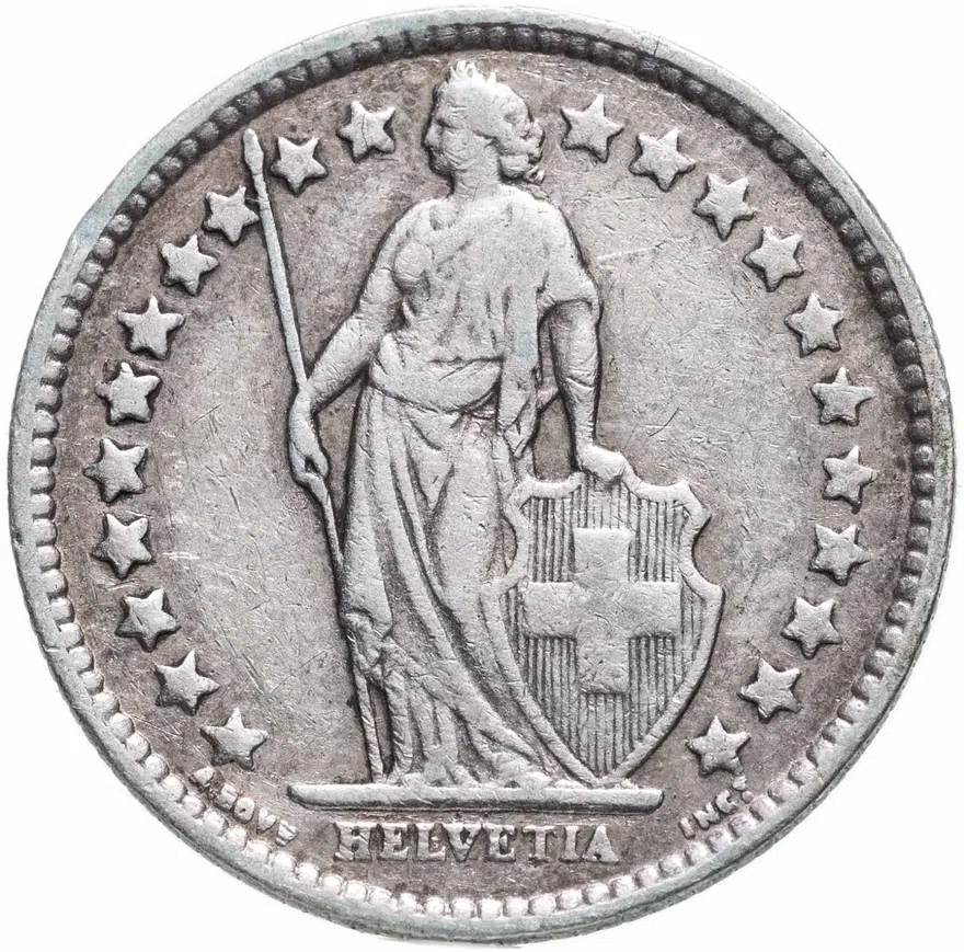Швейцария 1/2 франка (franc) 1929, реверс