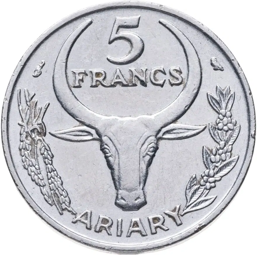 Мадагаскар 5 франков (francs) 1972