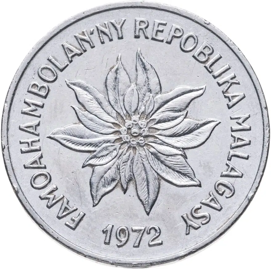 Мадагаскар 5 франков (francs) 1972, реверс