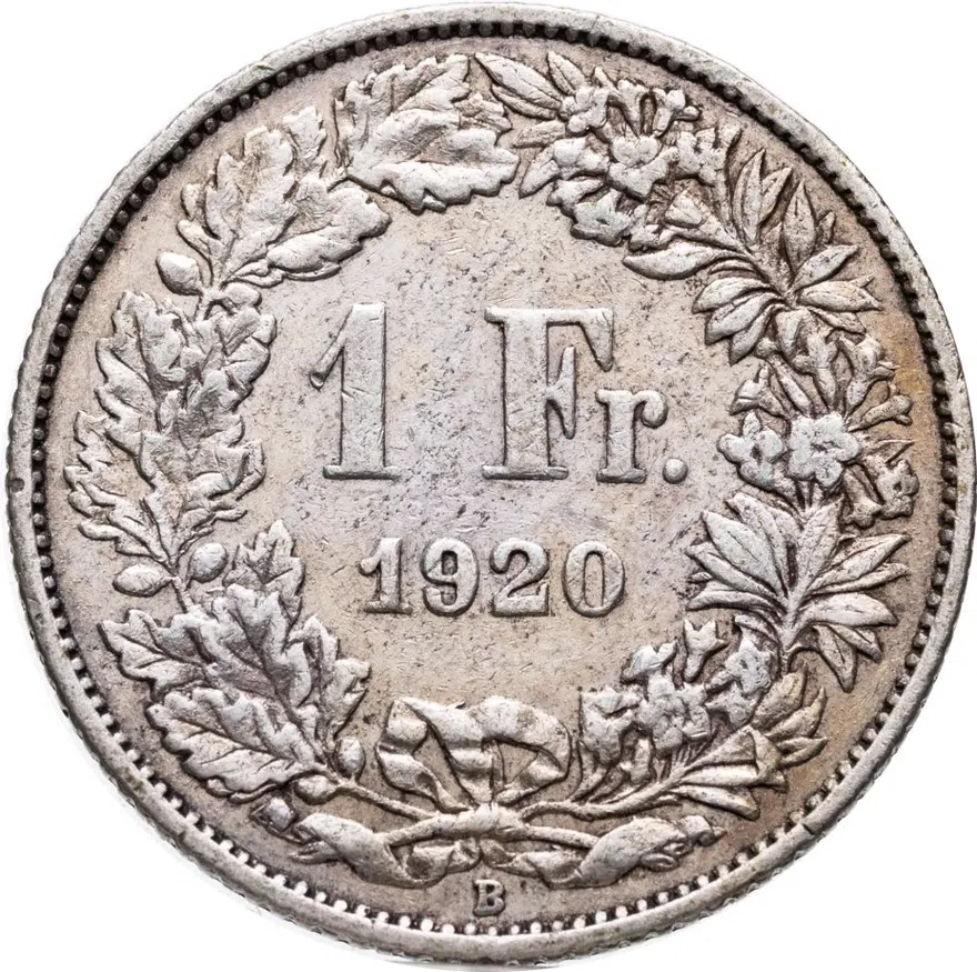 Швейцария 1 франк (franc) 1920
