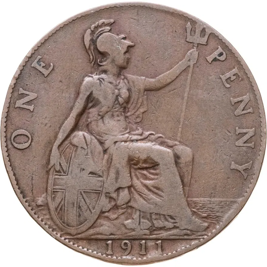 Великобритания 1 пенни (penny) 1911, аверс