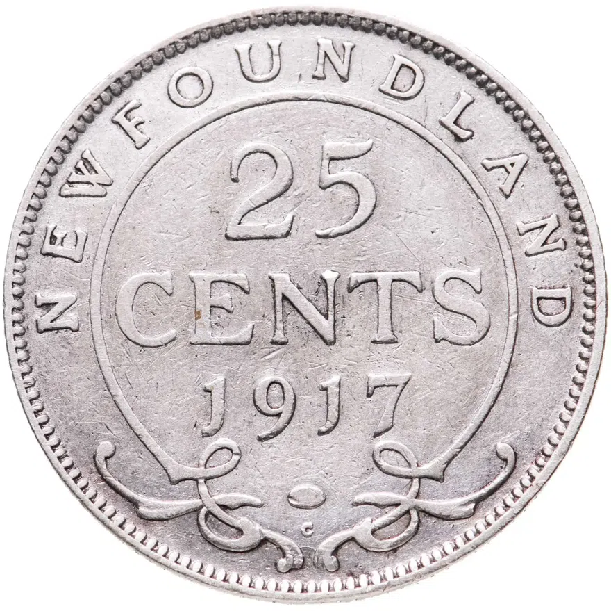 Ньюфаундленд 25 центов (cents) 1917