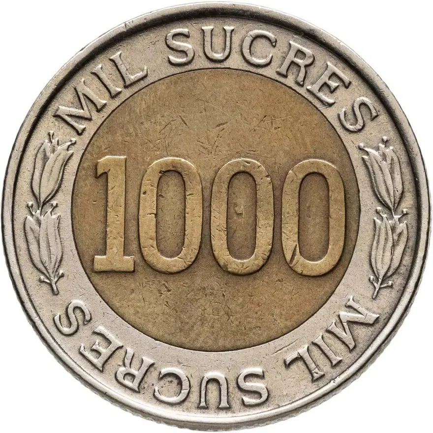 Эквадор 1000 сукре (sucres) 1997  70 лет Центробанку