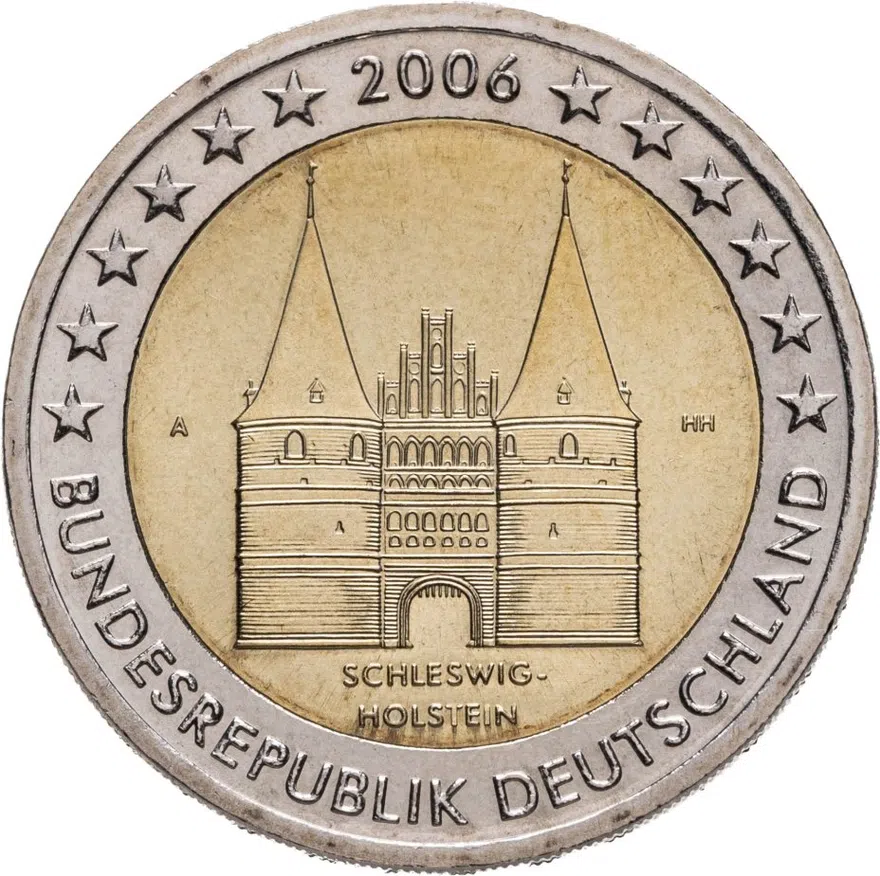 Германия 2 евро (euro) 2006 A "Федеральные земли Германии: Шлезвиг-Гольштейн"