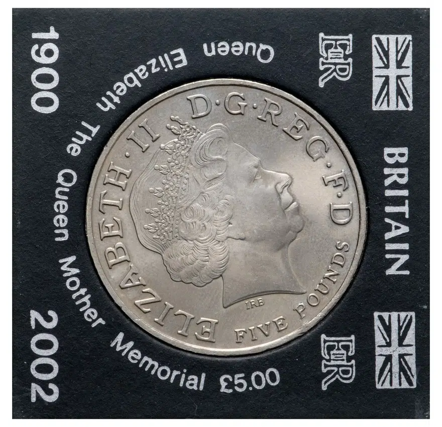 Великобритания 5 фунтов (pounds) 2002  Королева-Мать