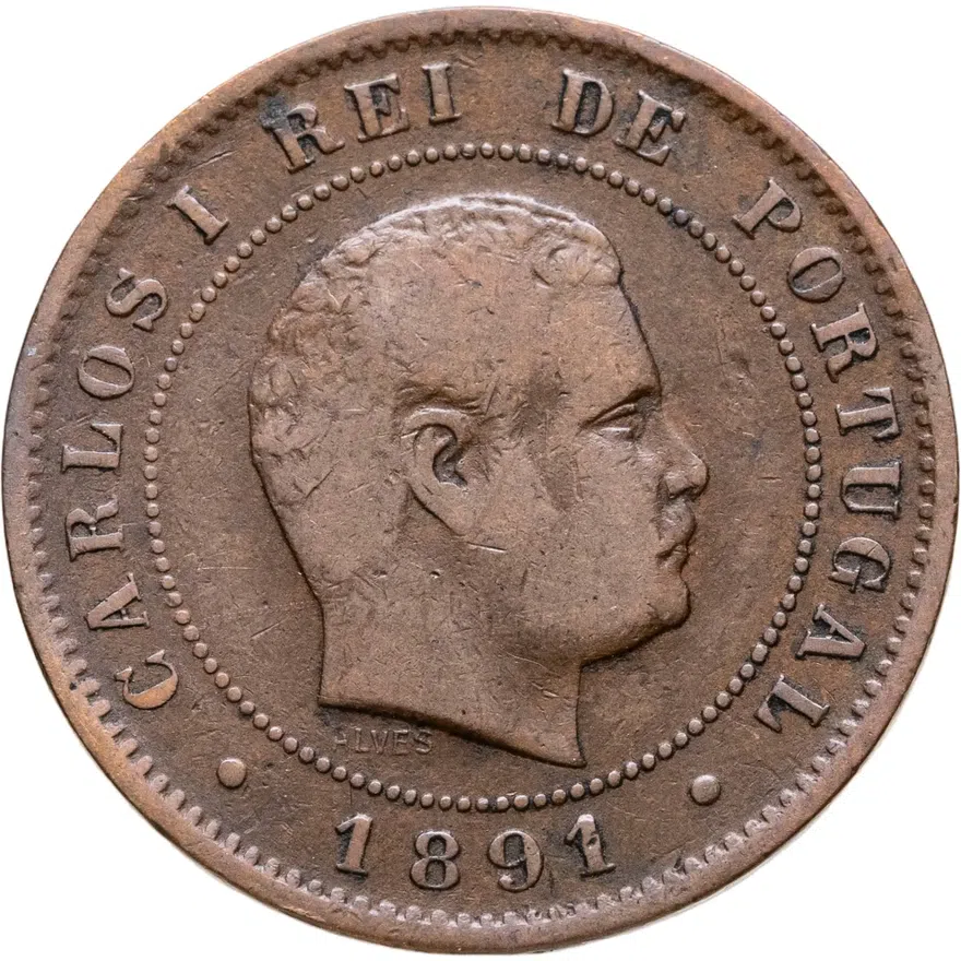Португалия 10 рейс (reis) 1891