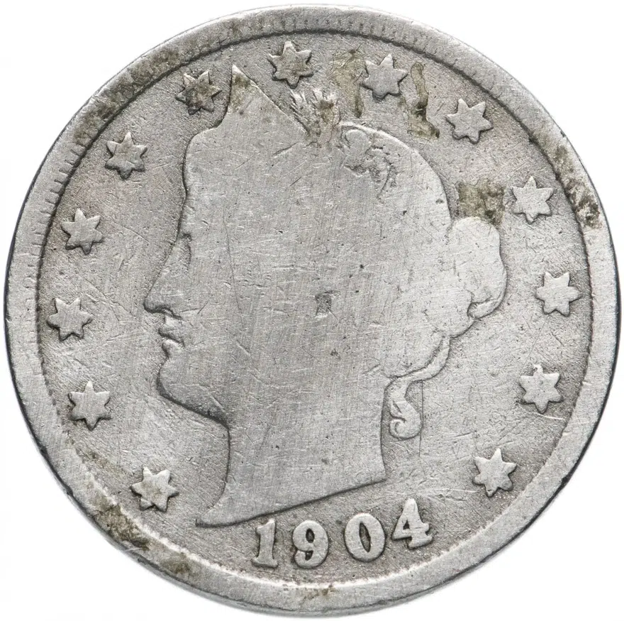 США 5 центов (cents) 1904 Liberty Nickel, реверс
