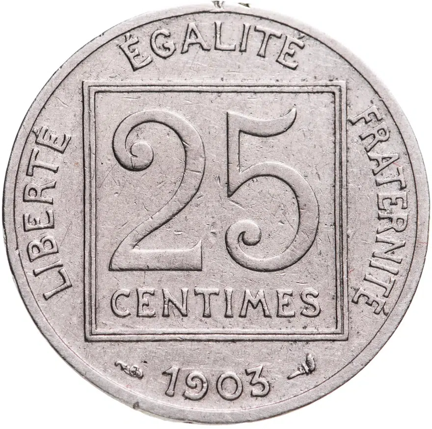 Франция 25 сантимов (centimes) 1903