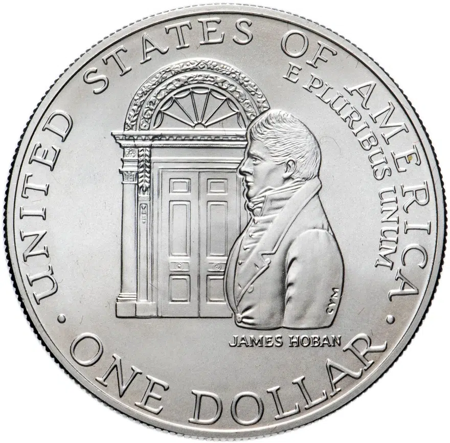 США 1 доллар (dollar) 1992 "200 лет Белому Дому" знак монетного двора: "D" - Денвер, аверс
