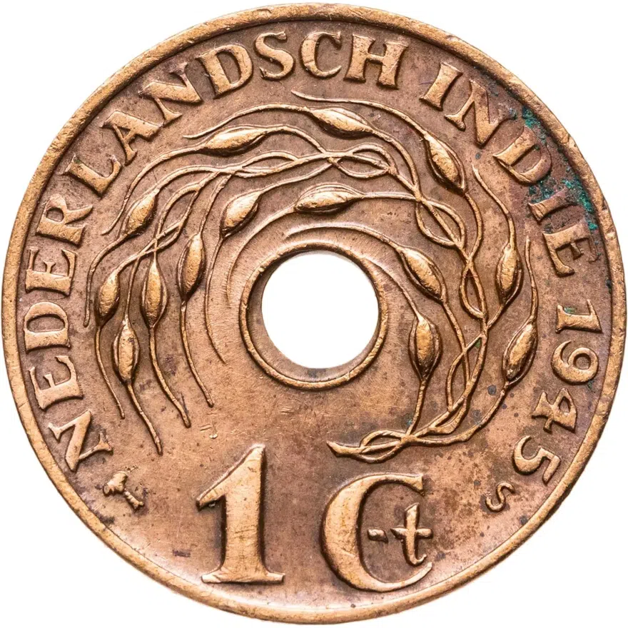 Голландская Ост-Индия 1 цент (cent) 1945 S   знак монетного двора: "S" - Сан-Франциско