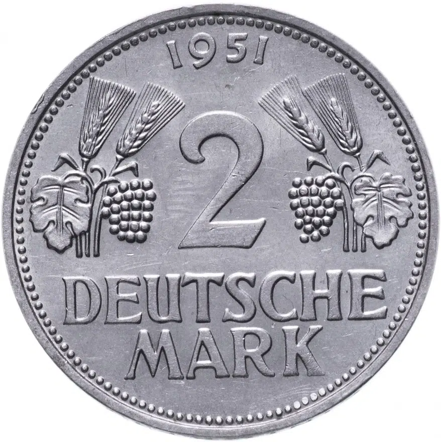 Германия 2 марки 1951 "F"