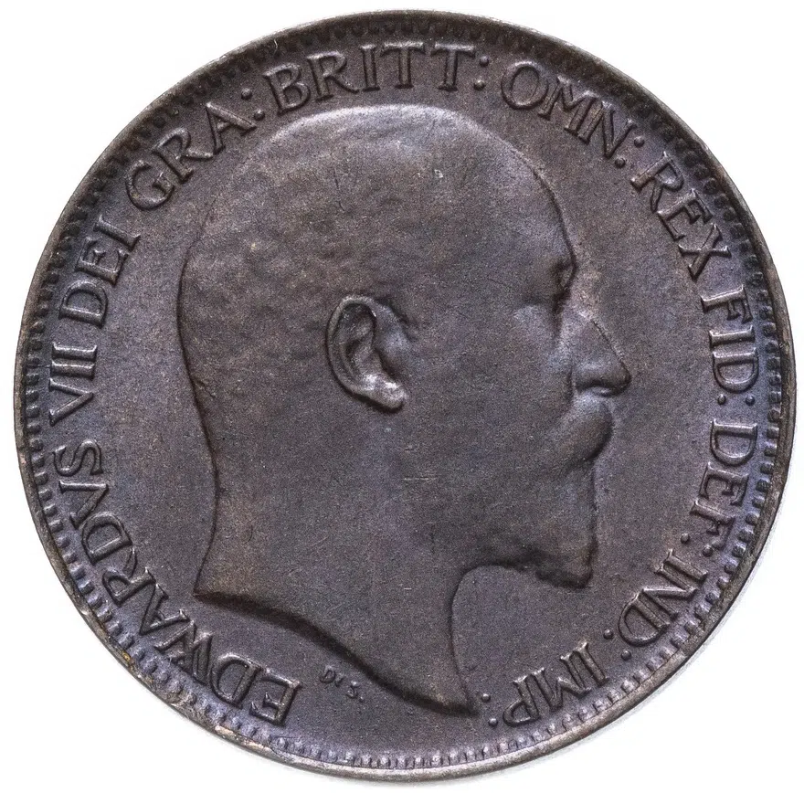Великобритания 1 фартинг (farthing) 1902, реверс