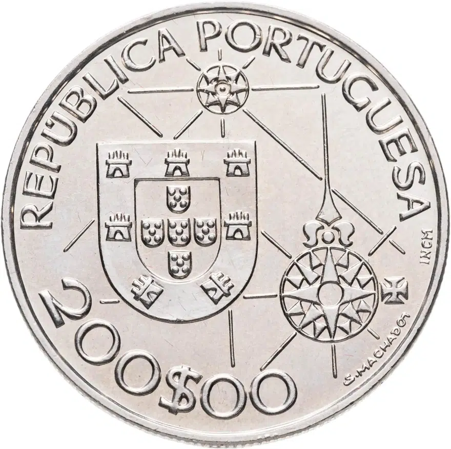 Португалия 200 эскудо (escudos) 1992  Новый мир - Америка, реверс