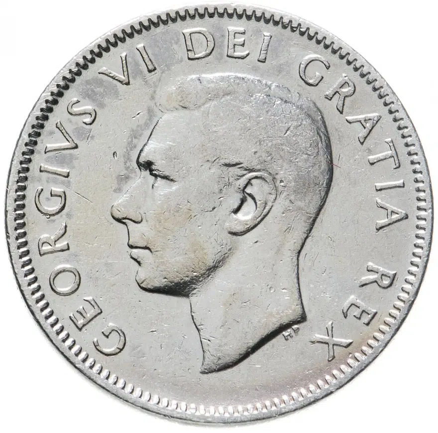 Канада 25 центов (cents) 1950, реверс