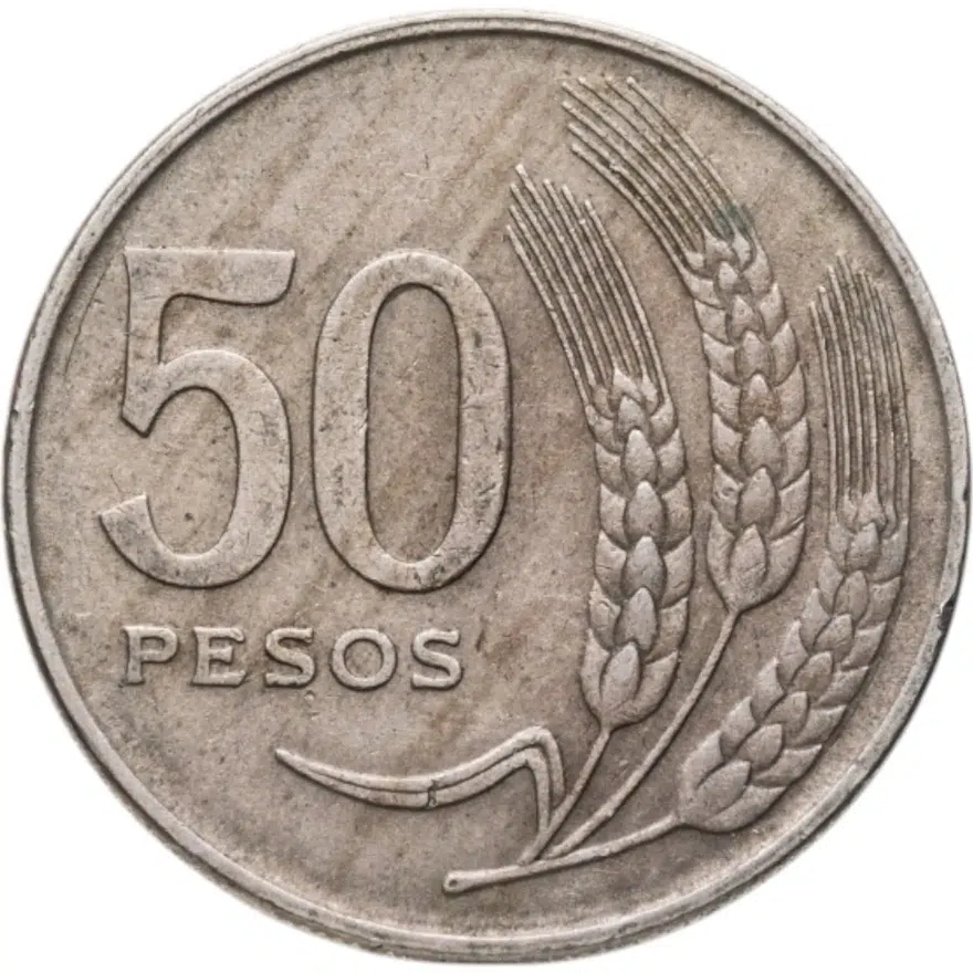 Уругвай 50 песо (pesos) 1970