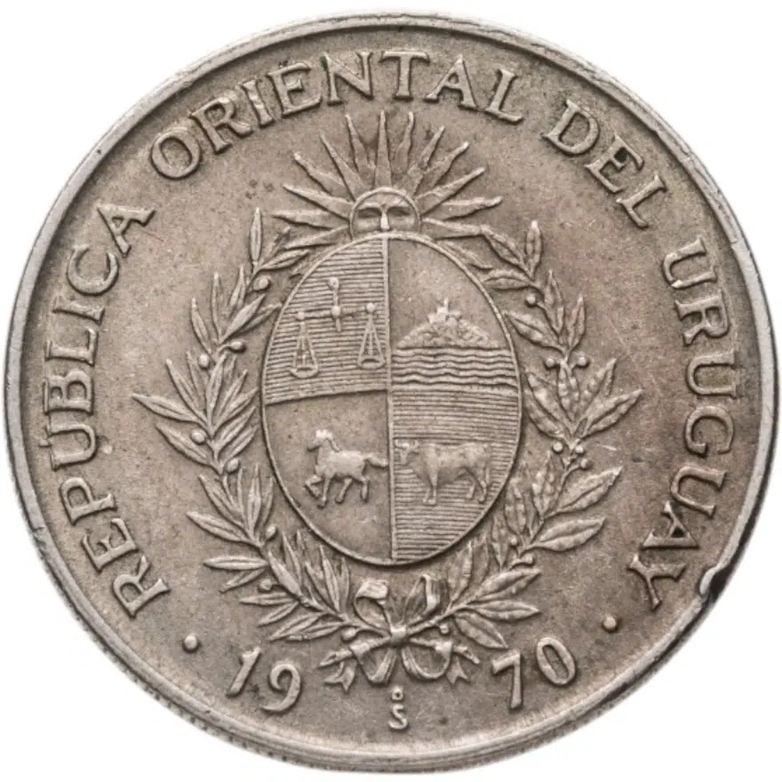 Уругвай 50 песо (pesos) 1970, реверс