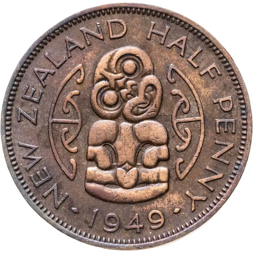 Новая Зеландия 1/2 пенни (penny) 1949, реверс