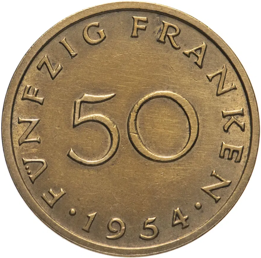 Саар 50 франков (francs) 1954