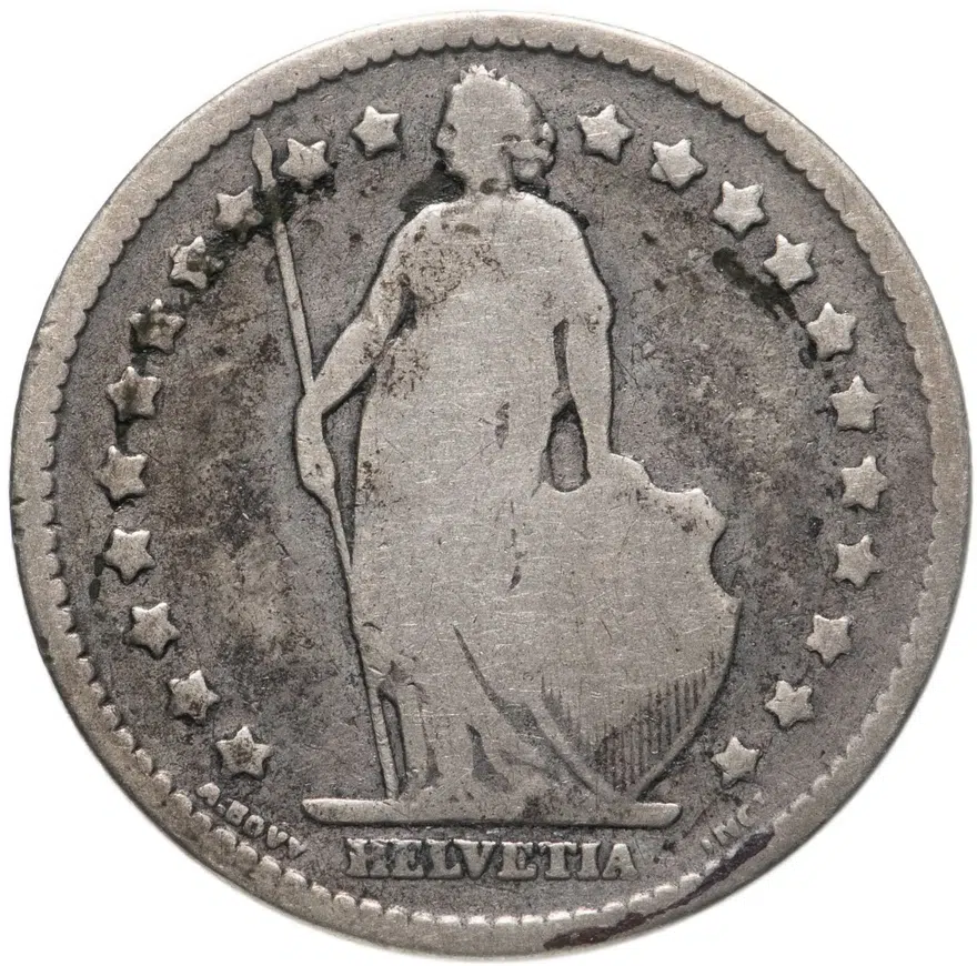 Швейцария 1 франк (franc) 1875