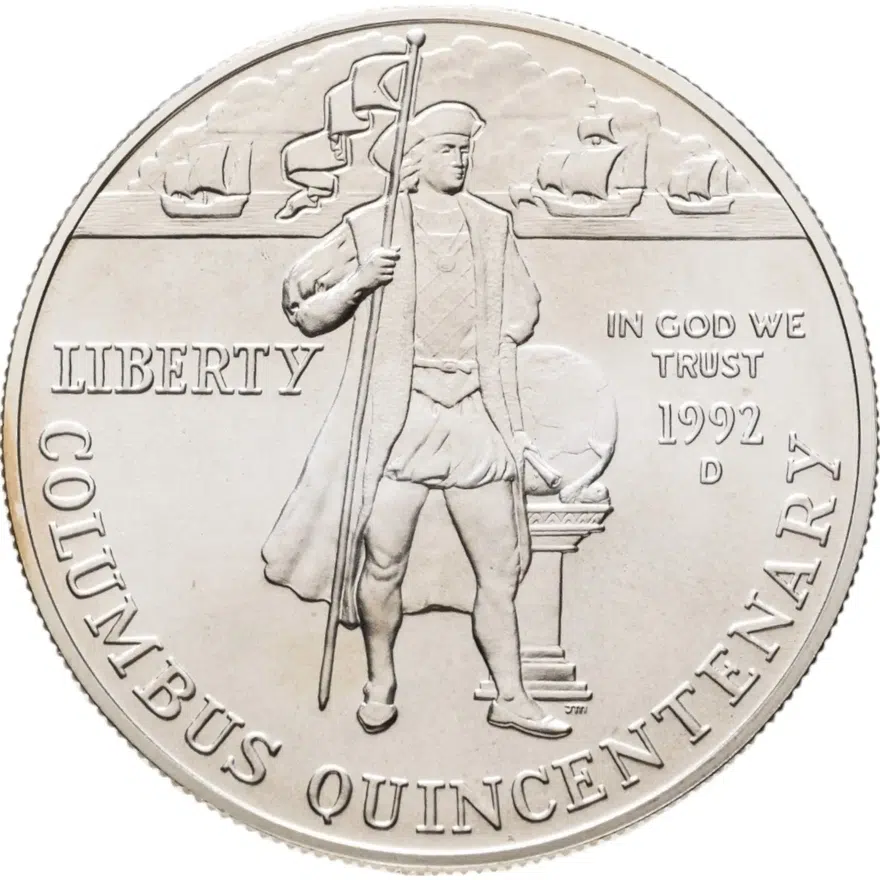 США 1 доллар (dollar) 1992 D Columbus Quincentenary (500 лет открытия Америки Христофором Колумбом) знак монетного двора "D" - Денвер, аверс