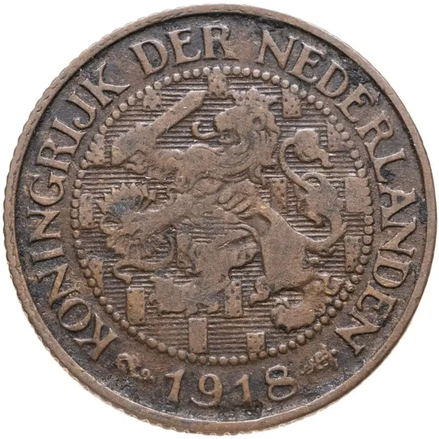 Нидерланды 1 цент (cent) 1918, реверс