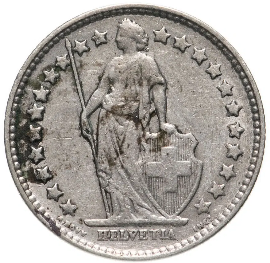 Швейцария 1/2 франка (franc) 1906