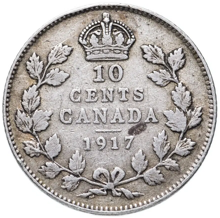 Канада 10 центов 1917