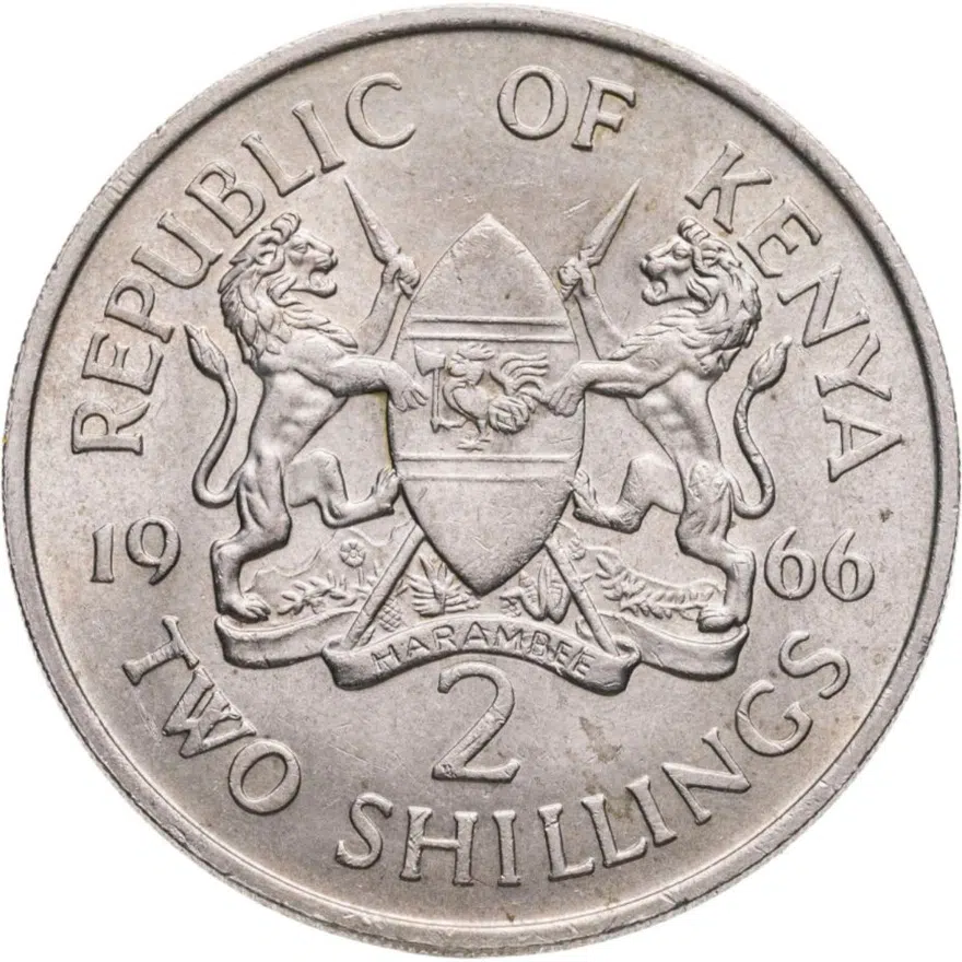 Кения 2 шиллинга (shillings) 1966, реверс