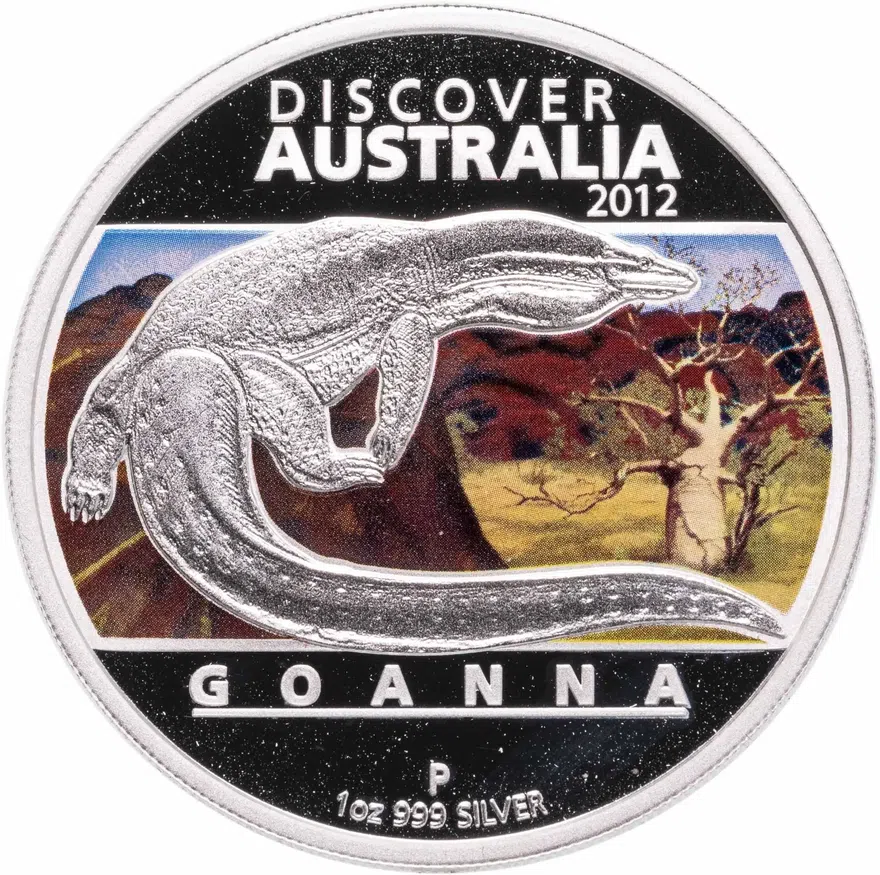 Австралия 1 доллар (dollar) 2012 "Узнайте Австралию - Варан" в футляре, аверс