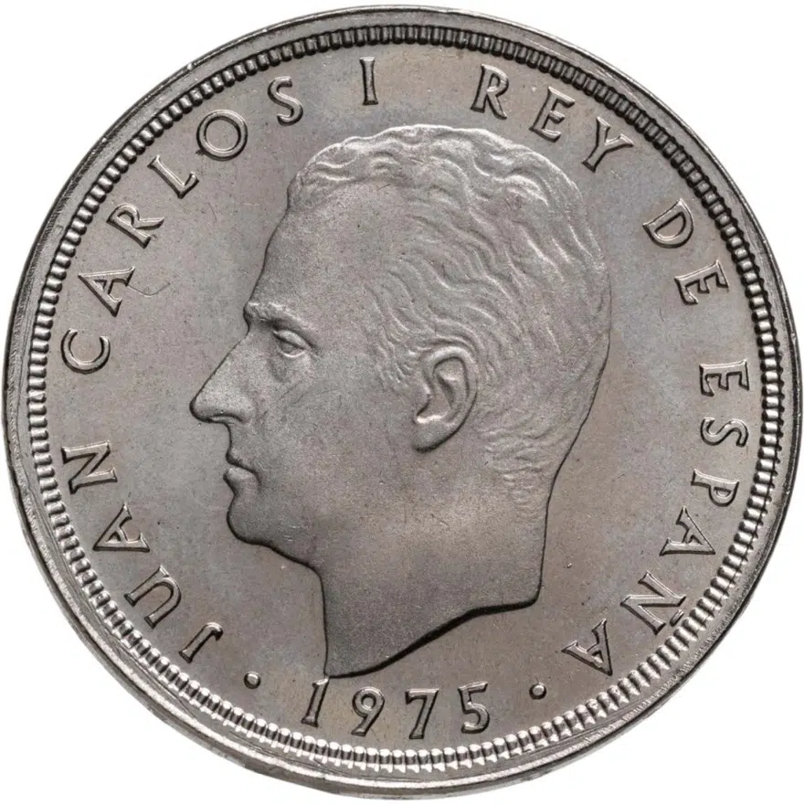 Испания 50 песет (pesetas) 1975, 76 внутри звезды
