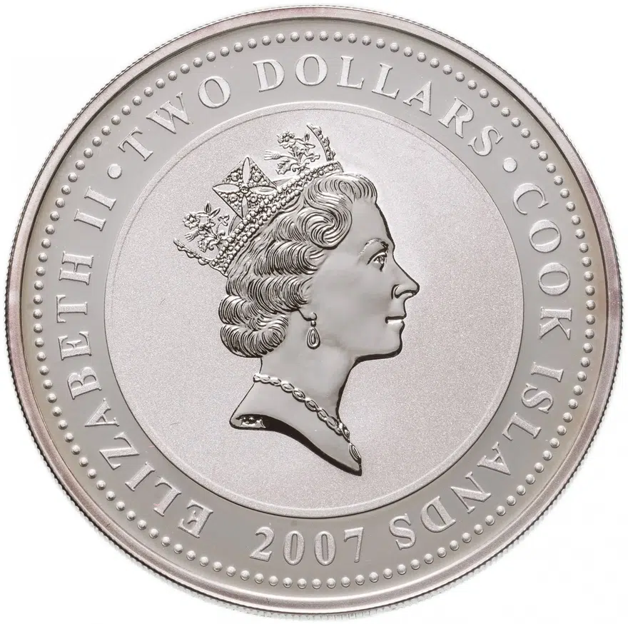 Острова Кука 2 доллара (dollars) 2007 "Мотоциклы - Ariel 1000 Square Four", реверс