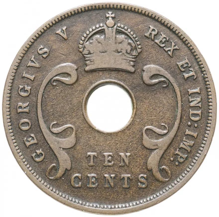 Британская Восточная Африка 10 центов (cents) 1933, реверс