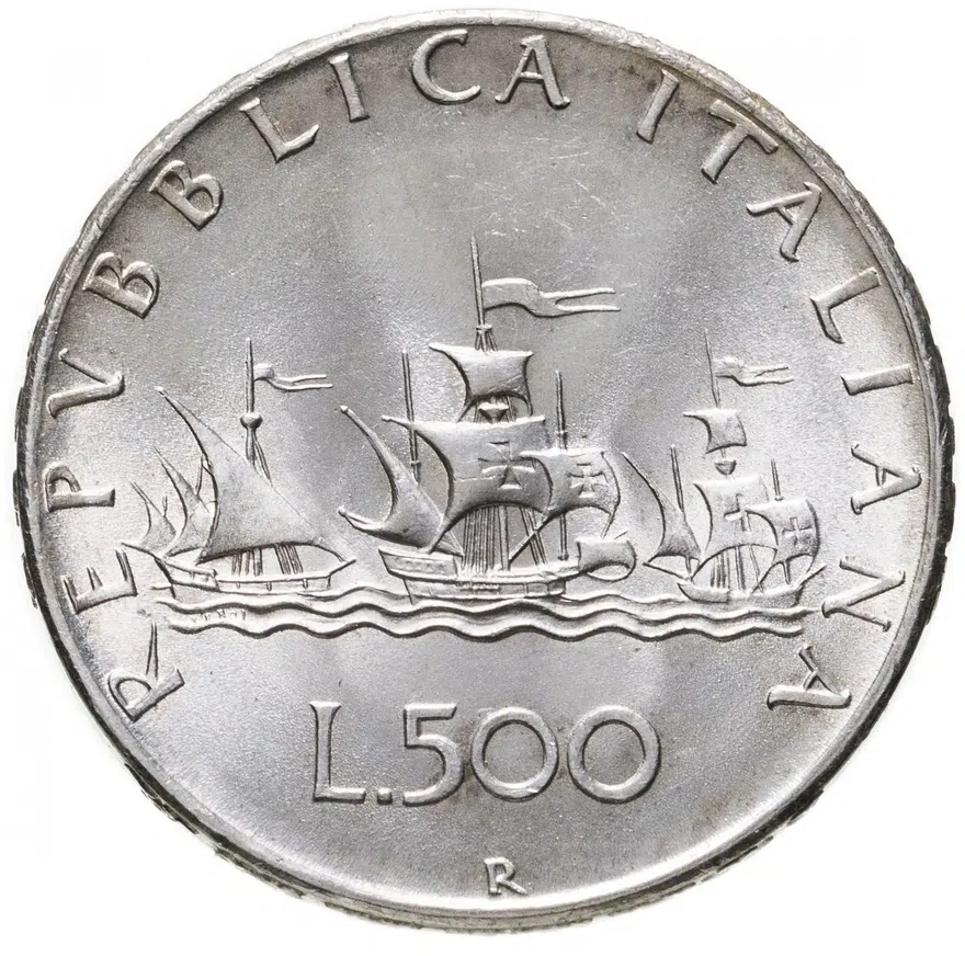 Италия 500 лир (lire) 1992, реверс