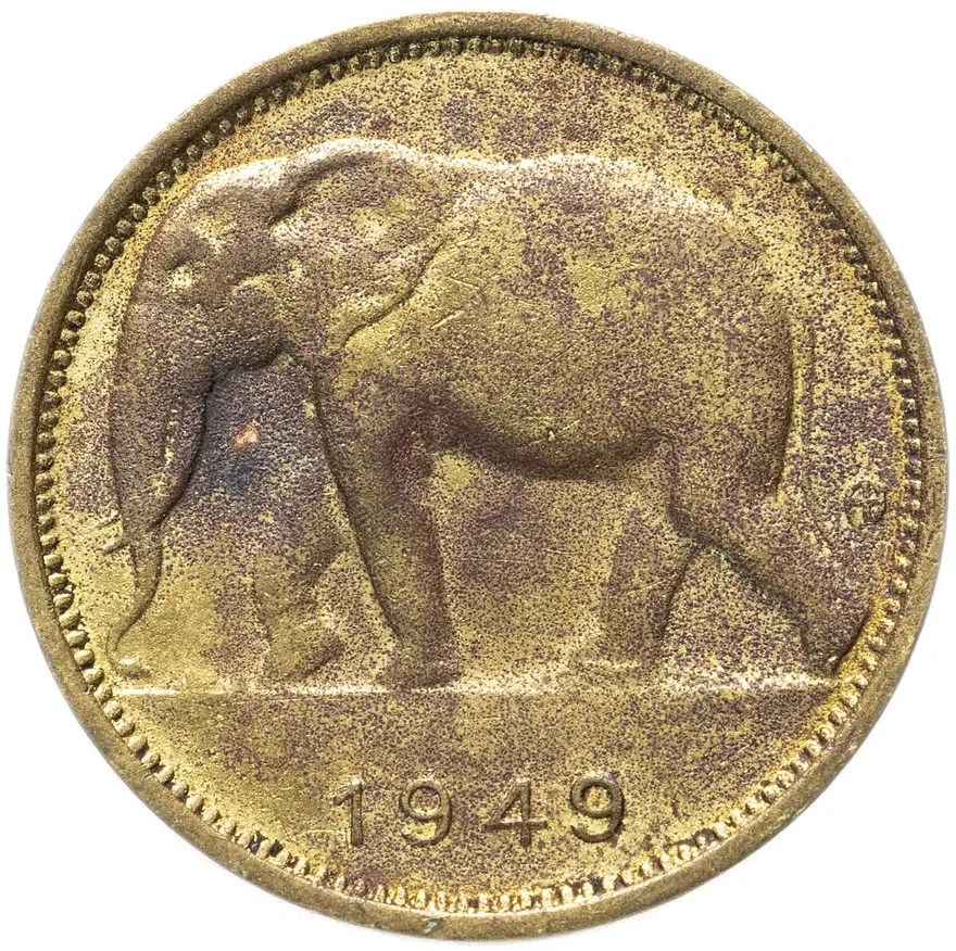 Бельгийское конго 1 франк 1949, аверс