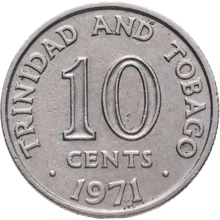 Тринидад и Тобаго 10 центов (cents) 1971   Без отметки монетного двора