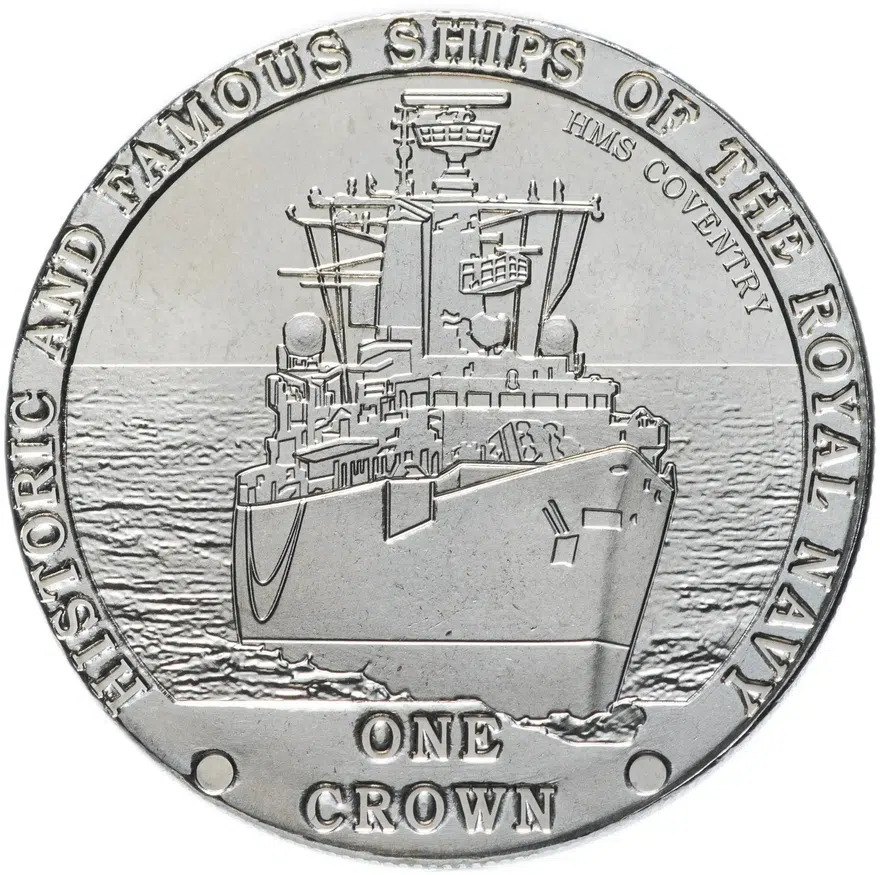 Тристан-да-кунья 1 крона 2008 "Знаменитые корабли Королевского флота -  HMS Coventry"
