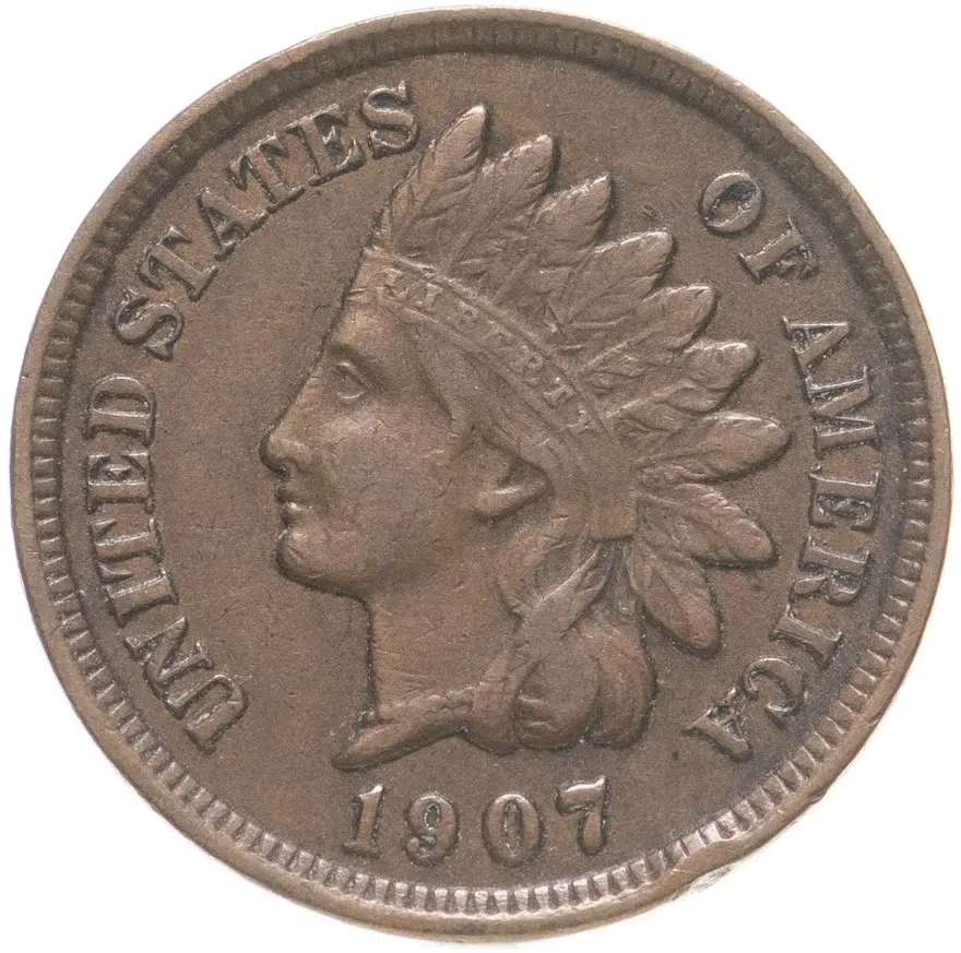 США 1 цент (cent) 1907  Indian Head Cent