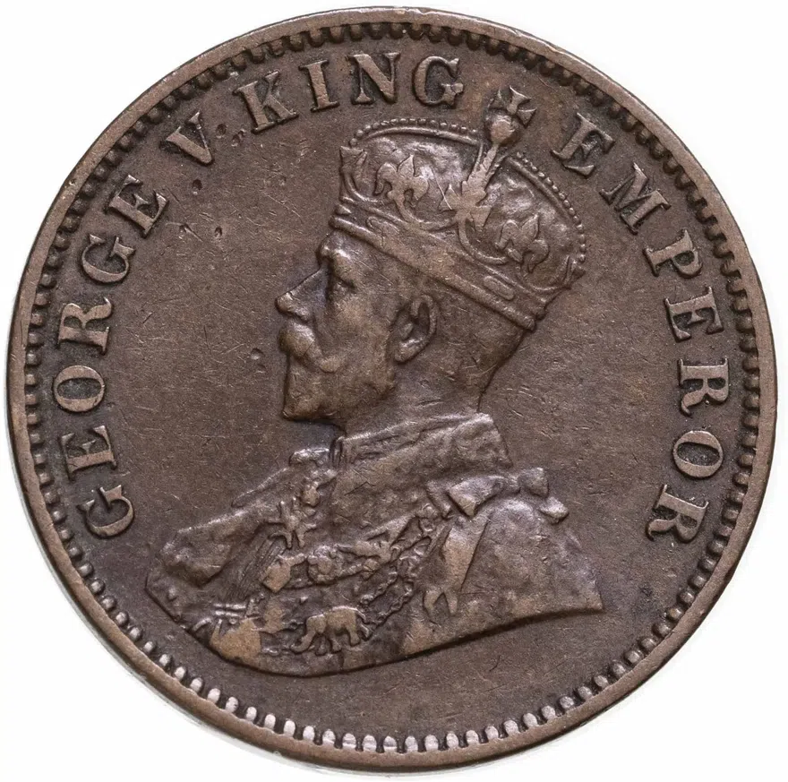 Индия (Британская) 1/4 анны (anna) 1917, аверс