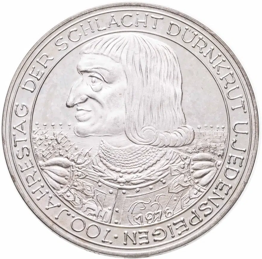 Австрия 100 шиллингов (shillings) 1978   "700 лет битве на Моравском поле"