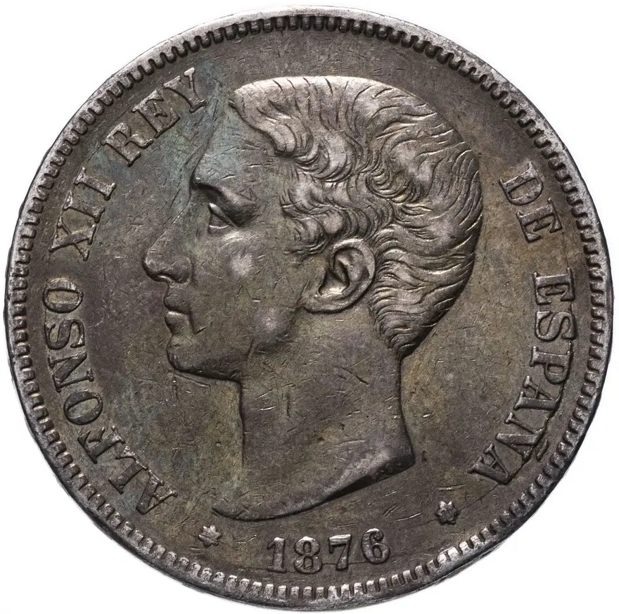 Испания 5 песет (pesetas) 1876