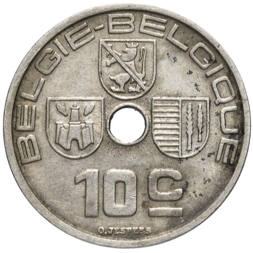 Бельгия 10 сантимов (centimes) 1939, аверс