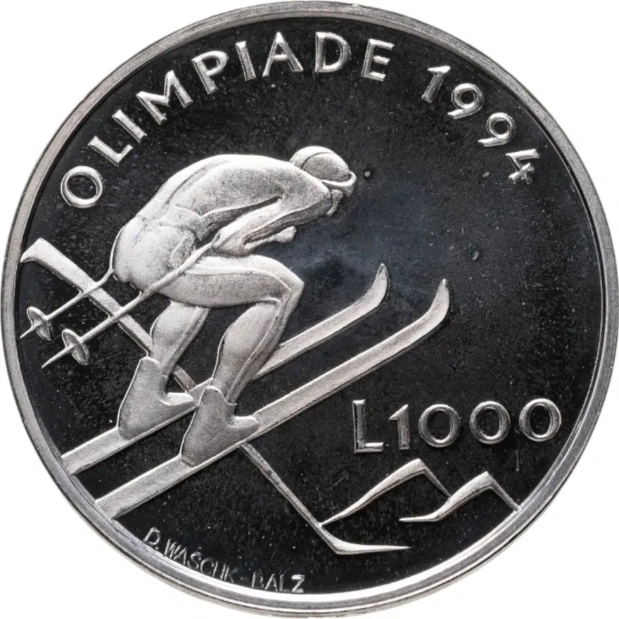 Сан-Марино 1000 лир (lire) 1994  XVII зимние Олимпийские Игры, Лиллехаммер 1994