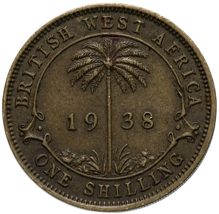 Британская Западная Африка 1 шиллинг (shilling) 1938, аверс