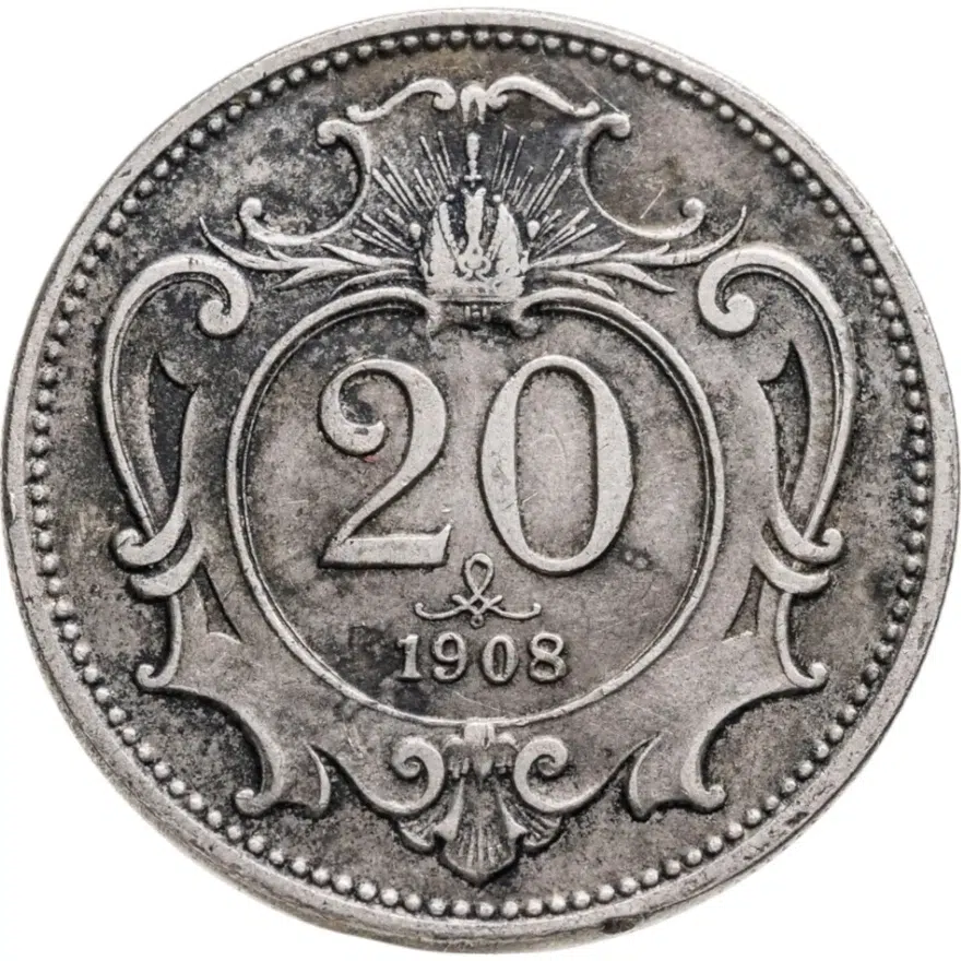 Австрия 20 геллеров (heller) 1908