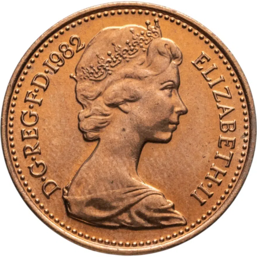 Великобритания 1/2 пенни (penny) 1982, реверс