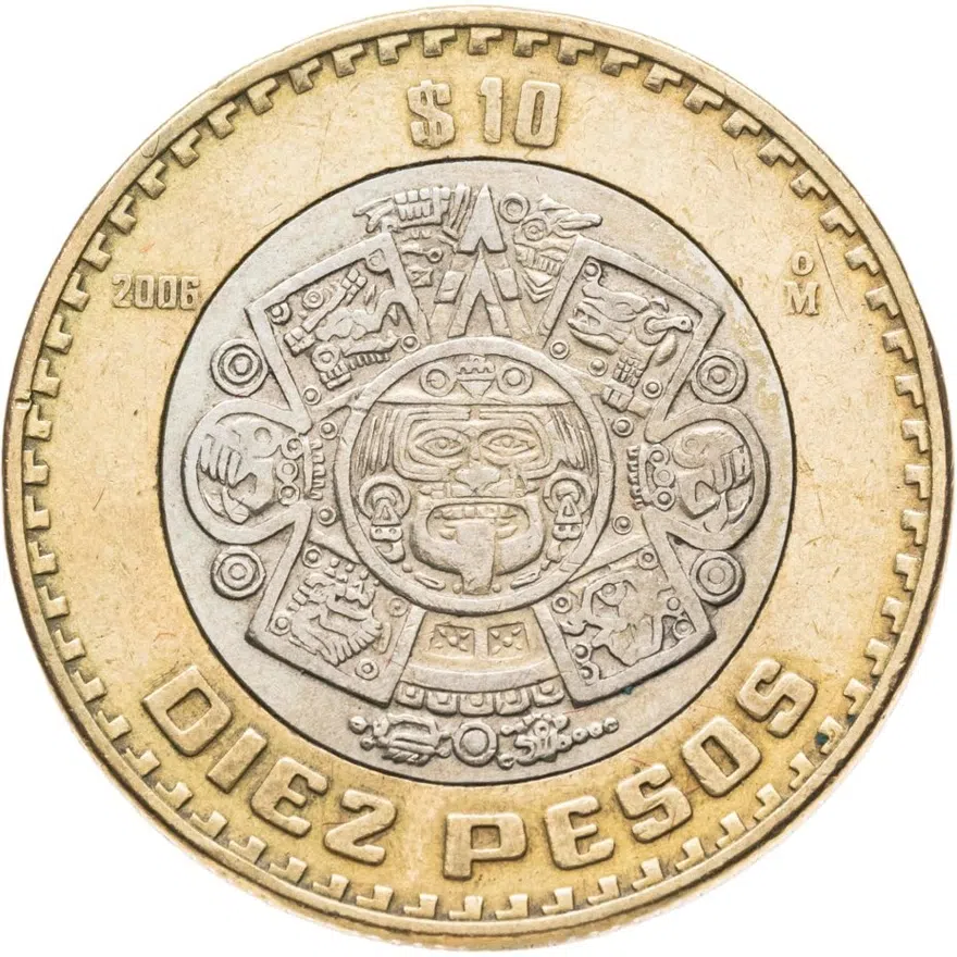 Мексика 10 песо (pesos) 2006, реверс