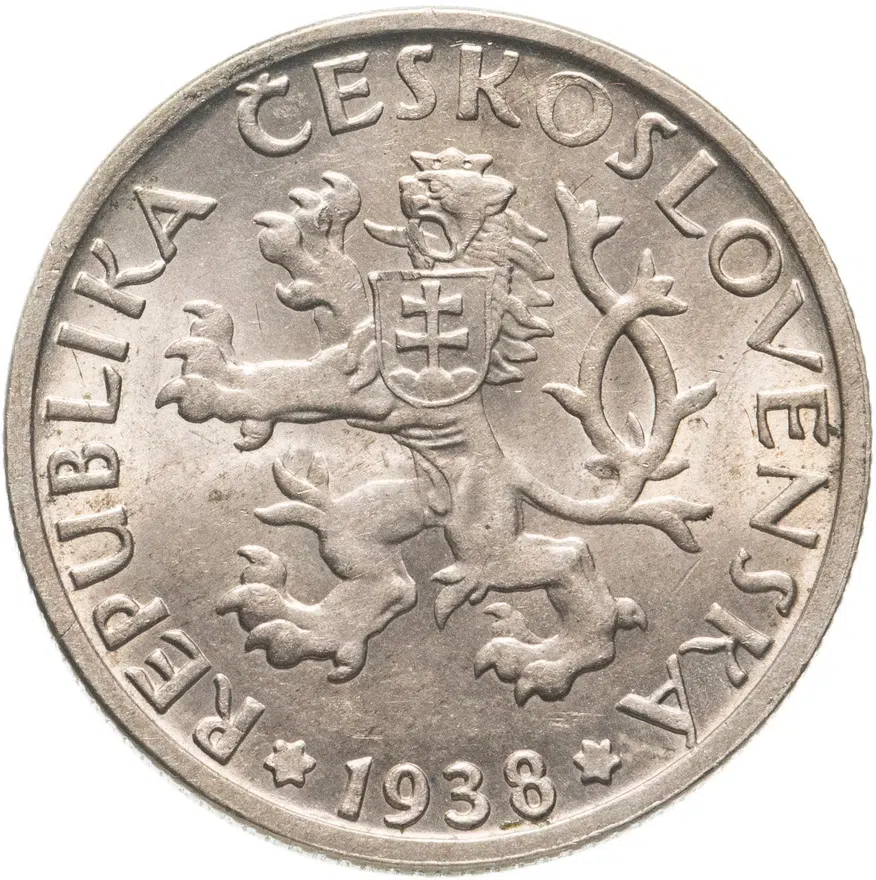 Чехословакия 1 крона (crown) 1938