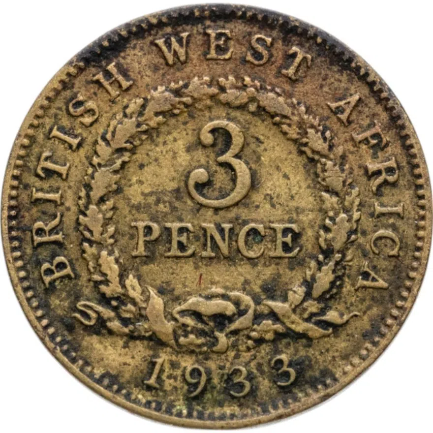 Британская Западная Африка 3 пенса (pence) 1933, аверс